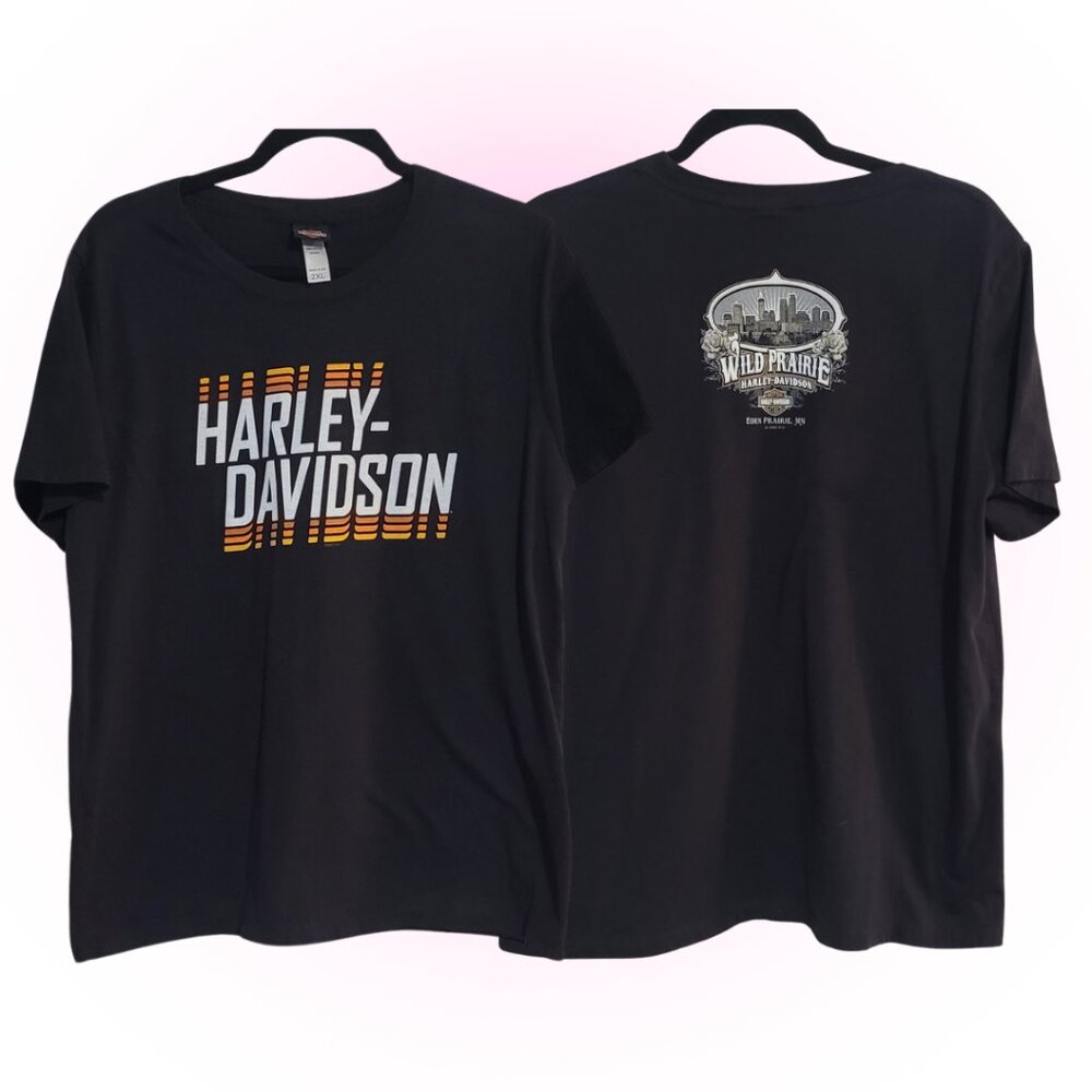 HARLEY-DAVIDSON MEN'S COTTON T-SHIRT WILD PRAIRIE EUC 2X XXL
